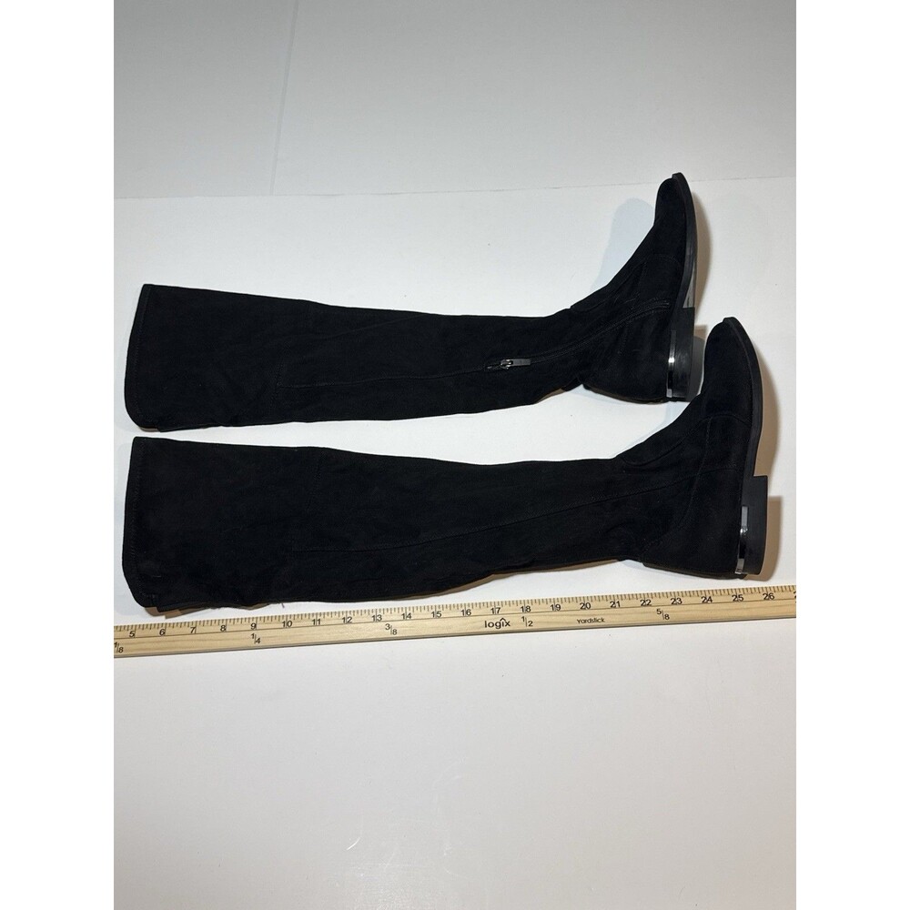 Marc Fisher Boots Womens 10 M Black Tall Over The Knee Suede Side Zip Heels - Picture 2 of 5